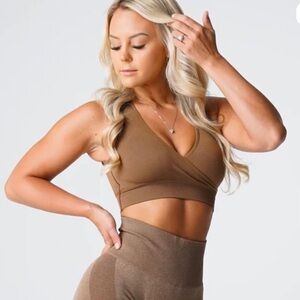 NVGTN Mocha Brown Pursuit Sports Bra S